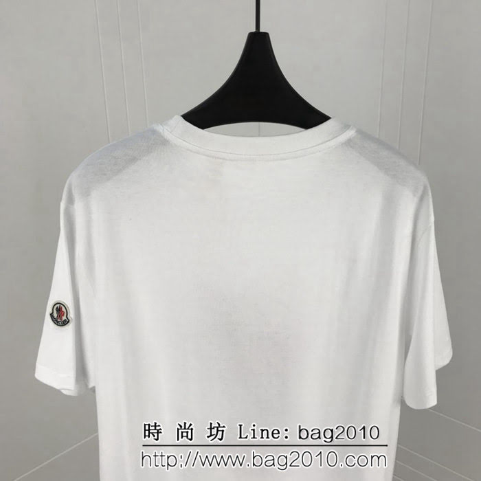 MONCLER蒙口 19春夏新款 頭像系列限量版 刺繡頭像小章仔 白色雙股純棉 男款短袖 ydi2153